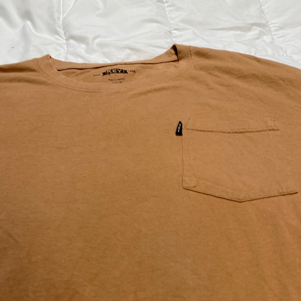 Key Mustard Colored Mens Long Sleeve with Pocket, Size 2XLR